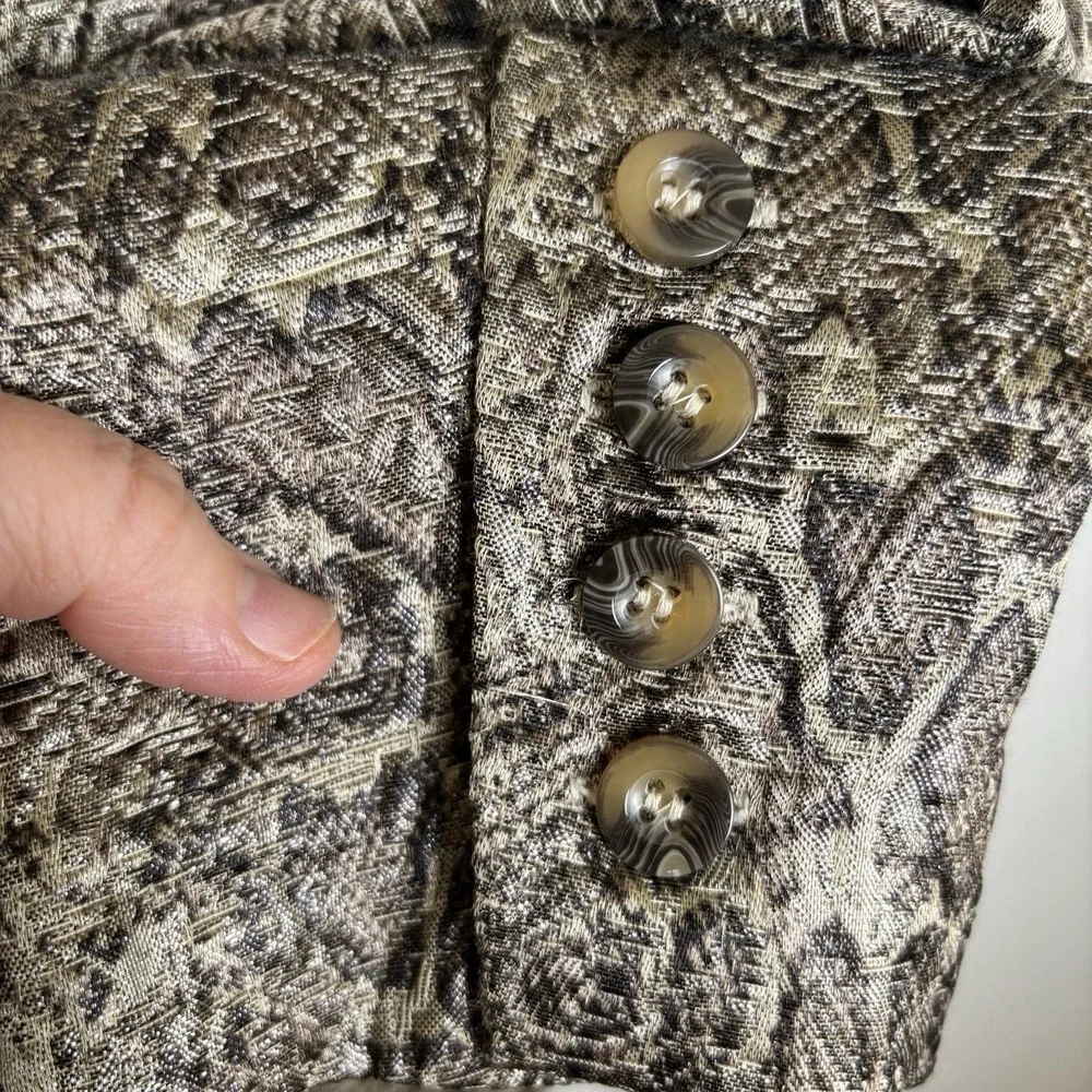 Chicos Blazer Womens Small Tan Snake Embossed Print‎ Blazer Career Jacket